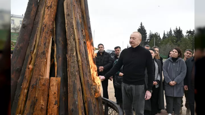 Prezident İlham əliyev Xocavənddə: Xanobaya Səfərdən